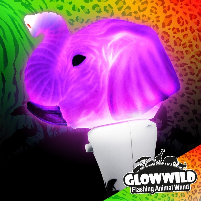  Elephant Mini Light Up Animal Wand 7"