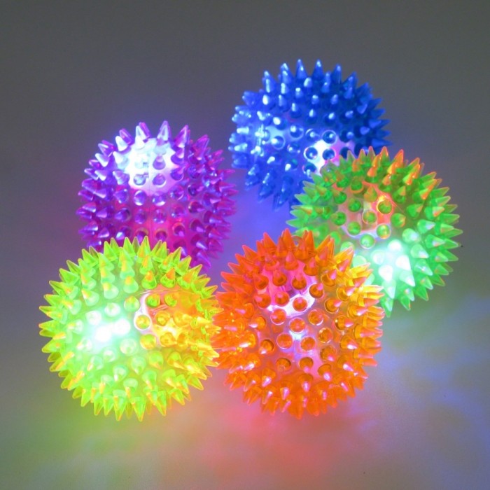  Light up Spikey Ball 7.5cm Wholesale