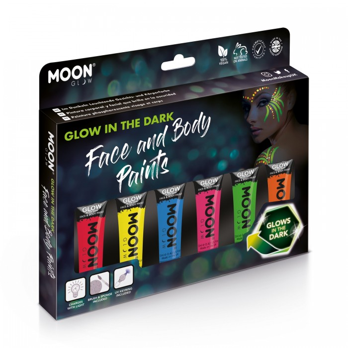 Glow in The Dark Face Paint Boxset - Neon UV Products - Party Supplies