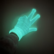 Glow in the Dark Gloves 8 Real Glow in the dark image no UV lighting