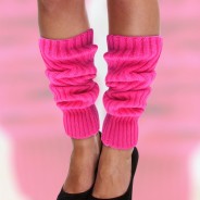 Legwarmers Neon Pink - Ribbed Knit 4 