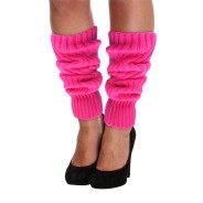 Legwarmers Neon Pink - Ribbed Knit 3 